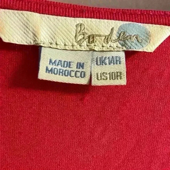 Boden faux Wrap Blouse 3/4 sleeves pink sideways style Sz 10 - Picture 4 of 6